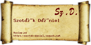 Szoták Dániel névjegykártya